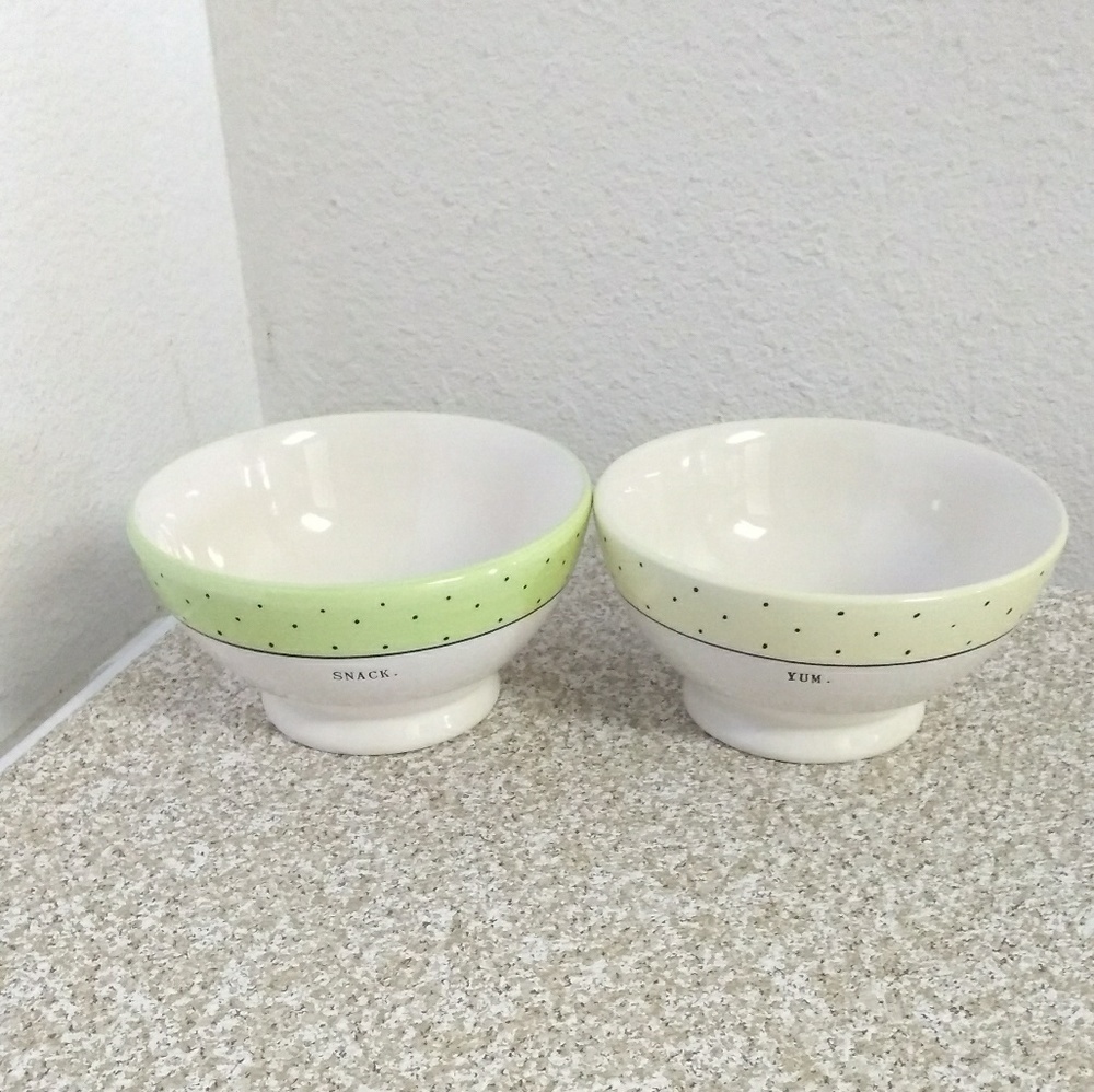 Rae Dunn Snack Yum Bowls.